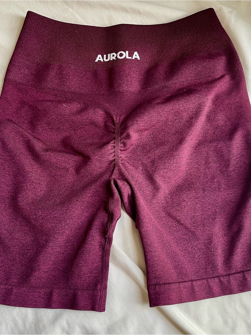 Aurola Women’s Burgundy High Waisted Seamless Bike Shorts Size XS / XXS